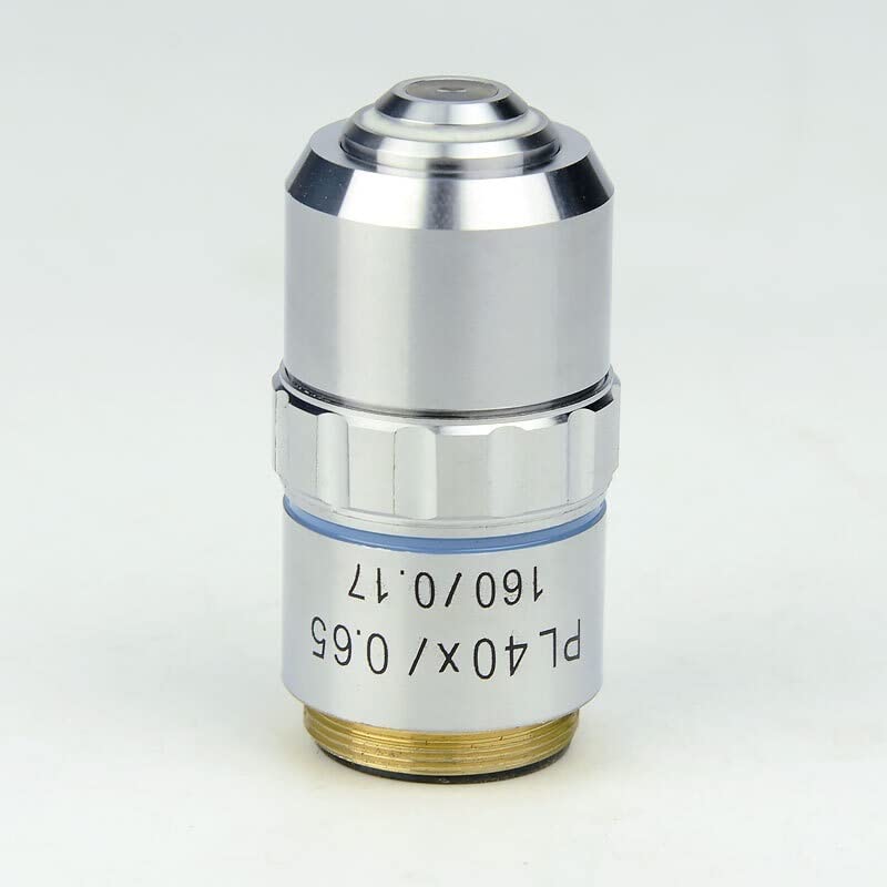 Kit de accesorios para microscopios Microscopio Plan acromático objetivo lente 40X 10X 4X 100X Plan acromático objetivo objetivo microscopio biológico Universal 195mm lente RMS hilo Portaobjetos de mi