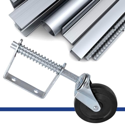 Roda de portão de borracha BORDSTRACT de 4 polegadas, rodízio giratório com mola, capacidade de carg