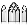 BOUMUSOE 3 Pack Gothic Mirrors, Cathedral Arch Frame, Tiny Gothic Room Decor – 9.8 inches Spooky Decorative Rustic Wall Hanging for Bedroom & Bathroom