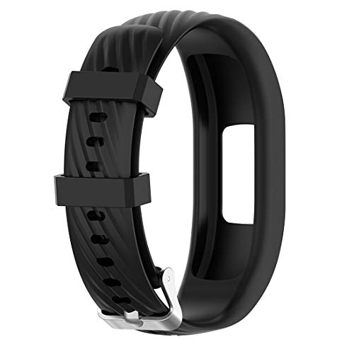 Compatible for Garmin Vivofit 4 Replacement Band, AWADUO Replacement Silicone Wrist Band Strap for Garmin Vivofit 4, Soft and Durable(Silicone Black)