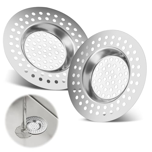 2 Abflusssieb Dusche, Haarsieb Dusche Edelstahl, Sieb für spülbecken mit Universeller Passform, Spülbecken sieb Waschbecken sieb für ABFLÜSSE geeignet, Ø 7,8 cm