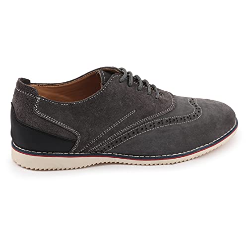 Image of FAUSTO Men's Suede Leather Oxford Casual Shoes