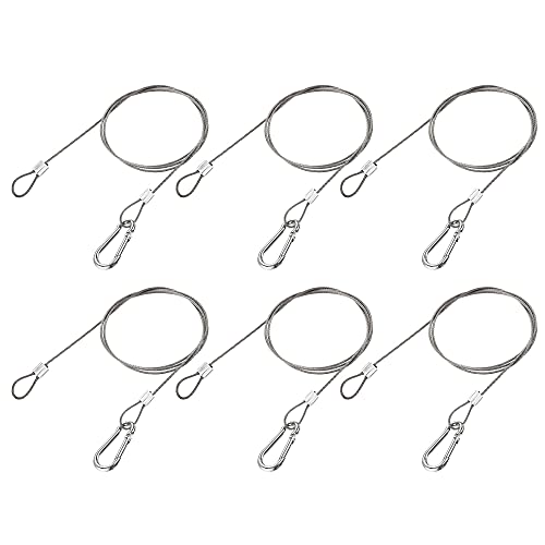 Image of uxcell Picture Hanging Wire Kit, 6Set 1M Loop and Hook Hanging Wire for Home Picture Art Gallery Picture Display Kit, Load 66 Lbs