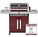 MAXXUS Gasgrill BBQ CHIEF 9.0 - 4 Edelstahl-Brenner, 14 kW, Deckel mit Thermometer, Seitenablagen, Warmhalterost, Gusseisen-Grillrost, 138x60x118cm - Grillwagen, BBQ Grill, Camping, Grillstation