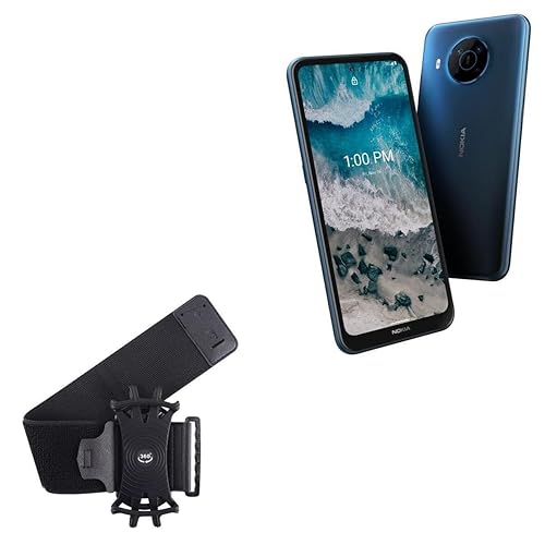 BoxWave Holster Compatible with Nokia X100 5G - ActiveStretch Sport Armband, Adjustable Armband for Workout and Running - Jet Black