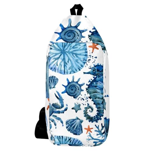 Sac à bandoulière aquarelle hippocampe idéal pour vos sorties et voyages nature