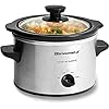 Elite Gourmet MST-250XS Electric Slow Cooker Ceramic Pot, Adjustable Temp, Entrees, Sauces, Stews & Dips, Dishwasher Safe Glass Lid & Crock, 1.5 Quart, Stainless Steel