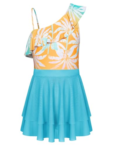 Image of GRACE KARIN Girls One Piece Swimsuits with Mesh Skirt Bathing Suit Swimwear 6-14Y