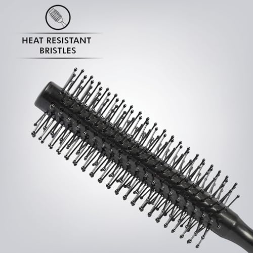 Image of VEGA PROFESSIONAL Pro Volume Round Hair Brush with Heat Resistant Bristles for Blow Drying & Styling | Hair Volumizer Brush | Hair Brush for Women & Men | Black | (VPVHB-18)