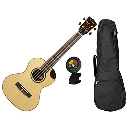 Kala KA-SRT-SC Tenor Gloss Solid Spruce Scallop CW Ukulele Bundle with Bag and Tuner - Les Beatles, Paul McCartney, John Lennon, RIngo Starr, George Harrison Kala KA-SRT-SC Tenor Gloss Solid Spruce Scallop CW Ukulele Bundle with Bag and Tuner