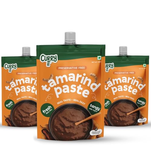 Image of CURRYiT Tamarind Paste| Rich & Tangy Imli Taste | Authentic Flavour for Sambhar, Rasam & Traditional Dishes | for Samosa, Pakoras & Snacks | No Preservatives 100g (Pack of 3)
