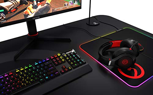 Cascos-Gaming-Ozone-Rage-X40-Auriculares-con-microfono-Sonido-71-Virtual-Software-Altavoces-50m-LED-Rojo-Diadema-Ajustable-Controlador-Compatible-PS4-Ergonomico-Negro