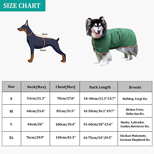 Dog Drying Coat Bathrobe Towel, Microfibre Material Fast Drying Super Absorbent Dog Bath Robe, Pet Quick Drying Moisture Absorbing With Adjustable Collar And Waist #TOP5
