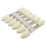 Luo ke 10mm Diameter Bullet Shape Polishing Buffing Wheels Wool Felt Mounted Mandrel Grinding Bits Grinder Head Rotary Tool Accessories Drill Tools Attachment - 1/8 Inch Shank
