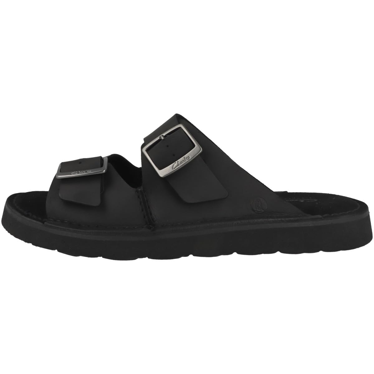 Clarks Solsbury Strap Mens Black Leather, 8