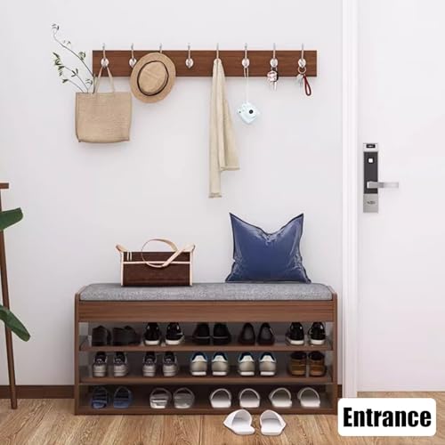 Banc de rangement pour chaussures compact avec assise rembourrée pour petits espaces - 6