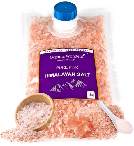 Pure Pink Himalayan Salt (Coarse) 1kg | 84+ Essential Trace Minerals | PREMIUM UNREFINED | 100% NATURAL | GLUTEN FREE | VEGAN | VEGETARIAN by Organic Wonders