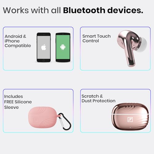 Image of ONE 7 Shine PODS Wireless in-Ear Earbuds | 13mm Dynamic Driver | Deep Bass | ENC Calling | Bluetooth v5.3 | Up to 36 Hours Playtime | Lightweight with Silicone Case (ON TWS-54) (Pink)