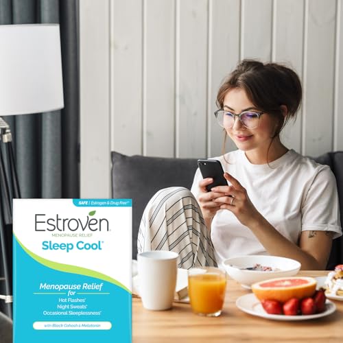 Image of Estroven Sleep Cool for Hot Flash & Night Sweats Menopause Relief, 30 Count (Pack of 12)