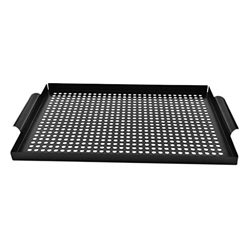Grillschale quadratisch Grillkorb Grillschale Gemüsekorb Feuerschale mit Antihaftbeschichtung für Gemüse, Fisch oder Meeresfrüchte Outdoor BBQ Pan|
