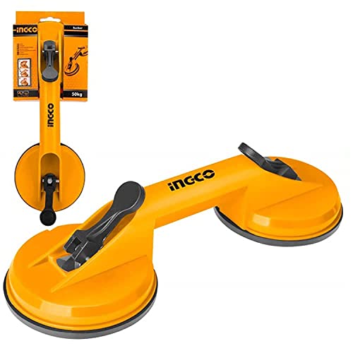 Image of Ingco Glass Suction Cup Lifter Two Head Sucker Carrying Handle Puller, Capacity 50 KG