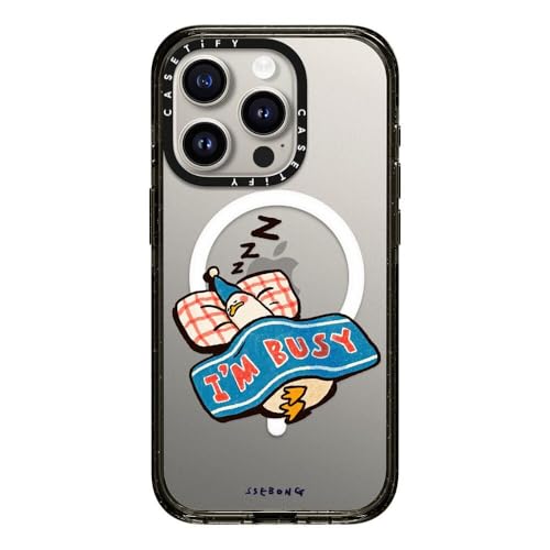 Coque iPhone 15 Pro CASETiFY Impact noir transparent compatible MagSafe