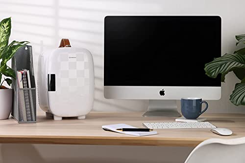 Subcold PRO6 Mini Fridge 6L / 8 Can – Quiet & Energy-Efficient, USB & AC Powered Small Fridges for Bedrooms, Car, Office | Portable Mini Fridge For Skincare, Beauty, Drinks & Snacks (Chequer White) - Image 3