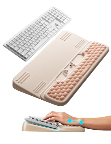 Vaydeer Keyboard Stand with Wrist Rest, Cloud Design, Memory Foam, Pink