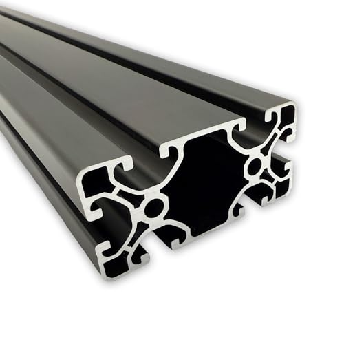 Aluprofil 40x80 mm | Nut 8 | Länge: 1000 mm = 100 cm | schwarz eloxiert | Aluminium Profil | Nutenprofil | Aluprofil | Alu Profil | Ultraleicht | Montagesystem