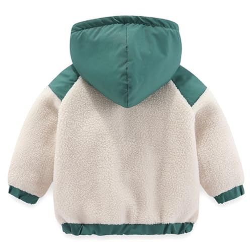 LittleSpring Boys Sherpa Jacket with Hood Full Zip Colorblock Hoodies2