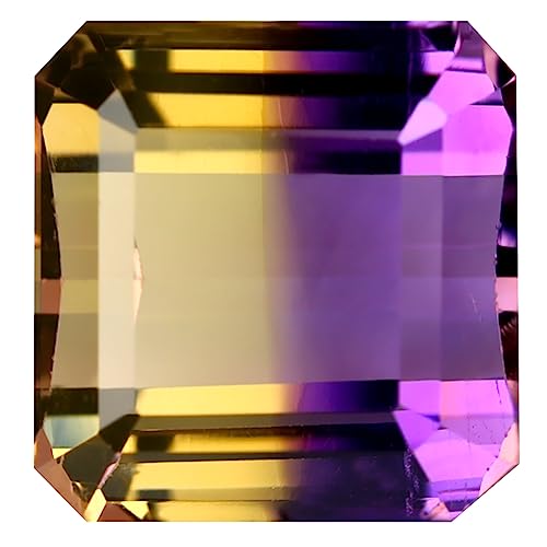 Amétrine naturelle du Brésil de 15.37 ct taille octogone pour création de haute joaillerie