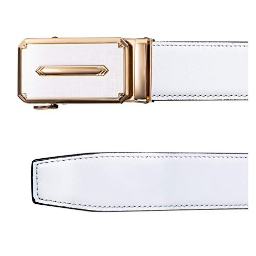 Image of Dubulle Men's Ratchet Belt Gold /Black /Red /Green /Blue /White Automatic Buckle Business Casual Belt Gift - Adjustable Fit