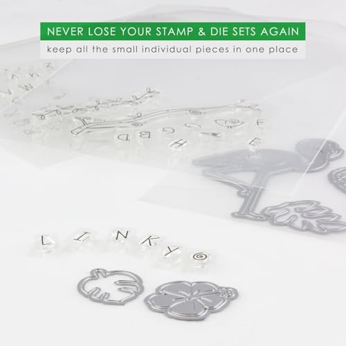Image of Maxtek 50 Clear Stamp and Die Storage Pockets CPP Plastic Pockets, large 5.5 x 7.25 inches