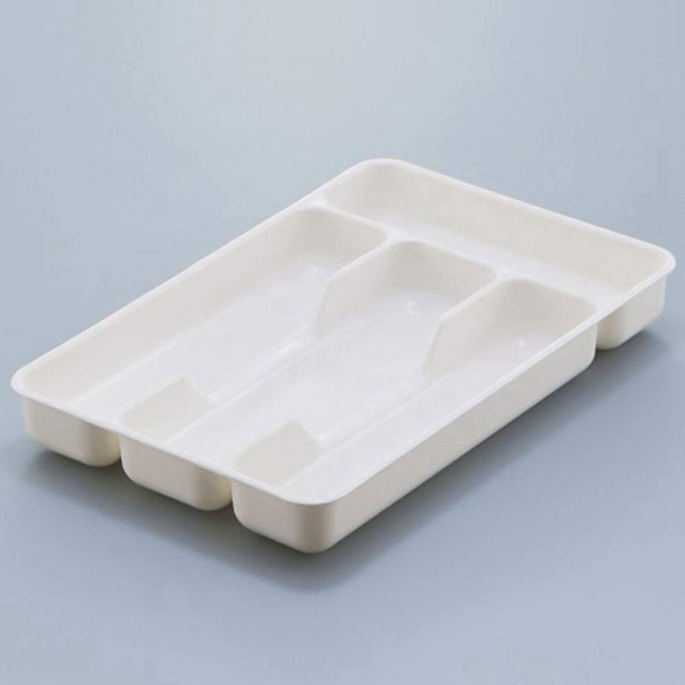 Besteck-Organizer-Box, Küchen-Schubladen-Organizer, Trennung, Finishing, Aufbewahrungsbox, PP-Tablett, Löffel, Messer, Gabel (weiß)