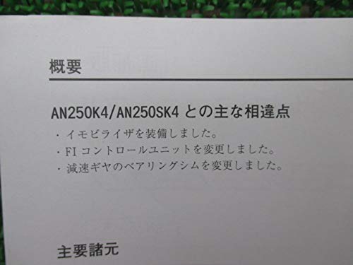 Amazon.co.jp: スカイウェイブ250 サービスマニュアル 補足版