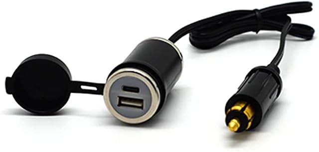 Ładowarka USB 36 W PD USB-C i QC 3.0 Motorcycle DIN (Hella) (przedłużacz kabli)