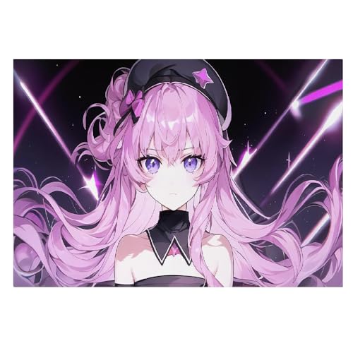 Póster de anime para pared con diseño moderno de niña, lienzo decorativo para sala, 40x60 cm
