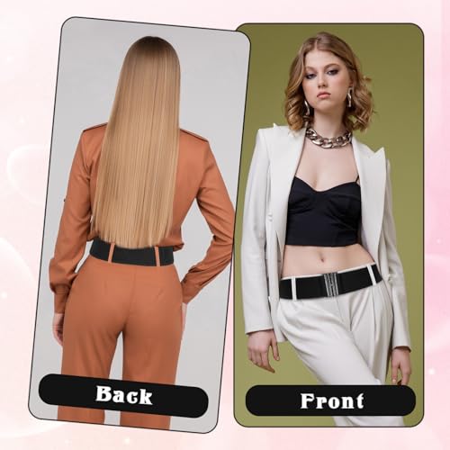 Jeffdad Wide Stretchy Belts for Women, Vintage Elastic Waist Belts Adjustable Cinch Belt Muticolored Ladies Dress Buckle Belt 5