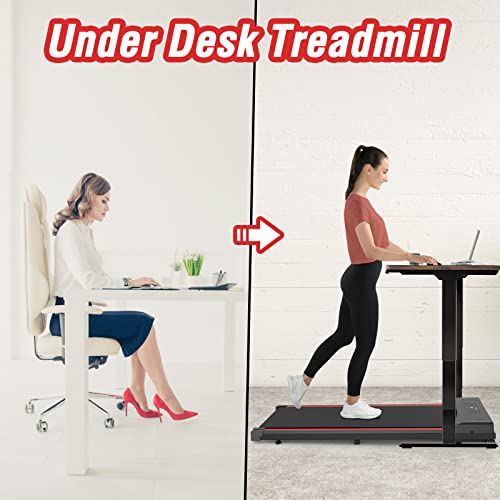 Foto von Laufband Schreibtisch Walking Pad für Zuhause und Büro, 1-8 km/h Geschwindigkeit, 550W Motor mit Fernbedienung und LCD-Anzeige(Maximalgewicht 110 kg)