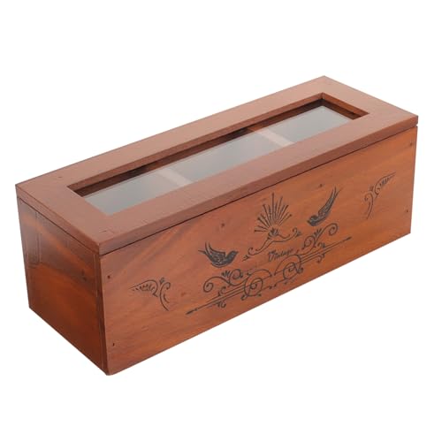 BESPORTBLE Caja caja de té de madera joyeros retros estuche organizador de joyas Organizador de joyas de madera retro Titular de la joyería madera de pino