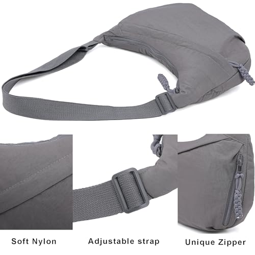 Image of Crescent Crossbody Bags for Women Nylon Travel Luna Hobo Bag Dumpling Purse