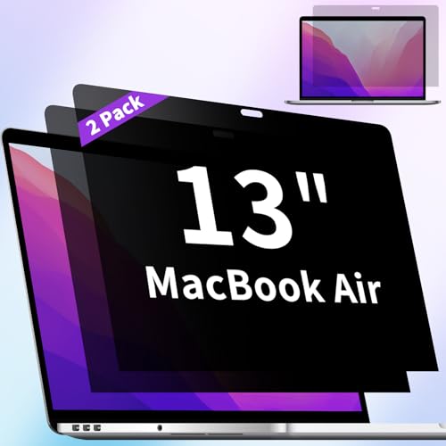 Image of 2-Pack Privacy Screen Compatible with MacBook Air 13 Inch (2018, 2019, 2020, 2021, M1), Matte Laptop Privacy Screen Anti Glare Blue Light Filter for Mac 13In