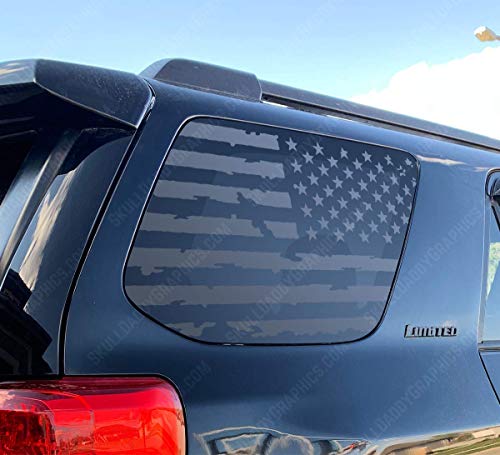 Distressed USA PRECUT Window Flags Decals Sticker to fit Toyota 4Runner 2010-2023 (Both Sides)