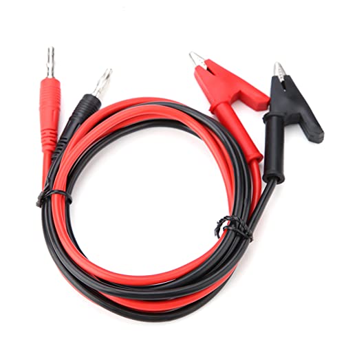 P1040 2Pcs Silicone Banana Plug Crocodile Clip Test Probe Lead Testing Cables, Can Be Used in Electrical or Laboratory Electric Testing Work, Used for Assembling Circuits with Ease