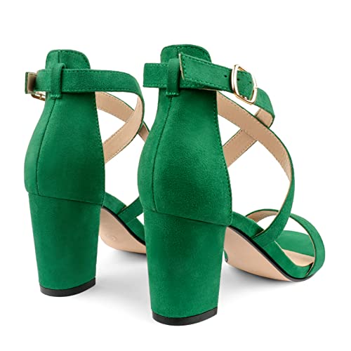 Image of JOY IN LOVE Women's Chunky Block Heels 3 Inch Ankle Strap Low Heel Sandals