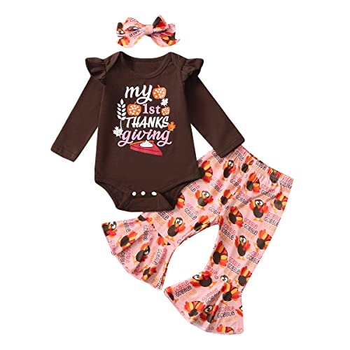 Image of BIRTHDAY SHARK Baby Girl My First Thanksgiving Outfit Baby Thanksgiving Clothes Girl Turkey Outfit
