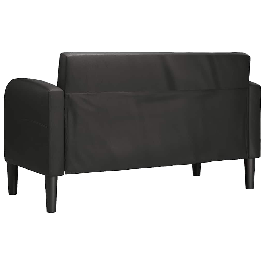 vidaXL Sofá Loveseat de Cuero sintética Color Negro de 110 cm