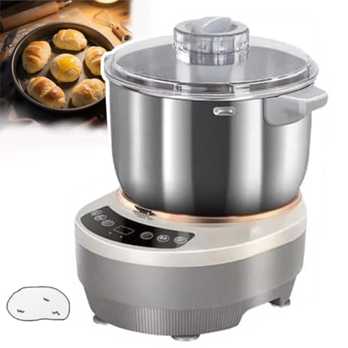 Stainless Steel Electric Dough Mixer, 5L/7L Capacity, Smart Kneading & Fermentation Control, Quiet Motor, Bread Pizza Dumpling Kitchen Baking Machine(5L)