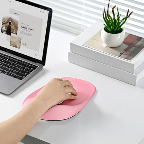 Miniatura 8 de Eoocoo Alfombrilla Ratón Ergonomica Con Reposamuñecas De Gel, Duradero Mouse Pad, Lavable Alfombrilla De Ratón, Base Antideslizante, Mousepad Para Oficina, Juegos, Computadora Portátil, Rosa