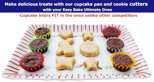 Quadrapoint Super Deluxe Pan Set Replacement compatible with Easy Bake Ultimate Oven | Cupcake Liners THAT WILL FIT IN OVEN, UNLIKE OTHERS!! | 6 Mini Cookie Cutters - Thumbnail 4